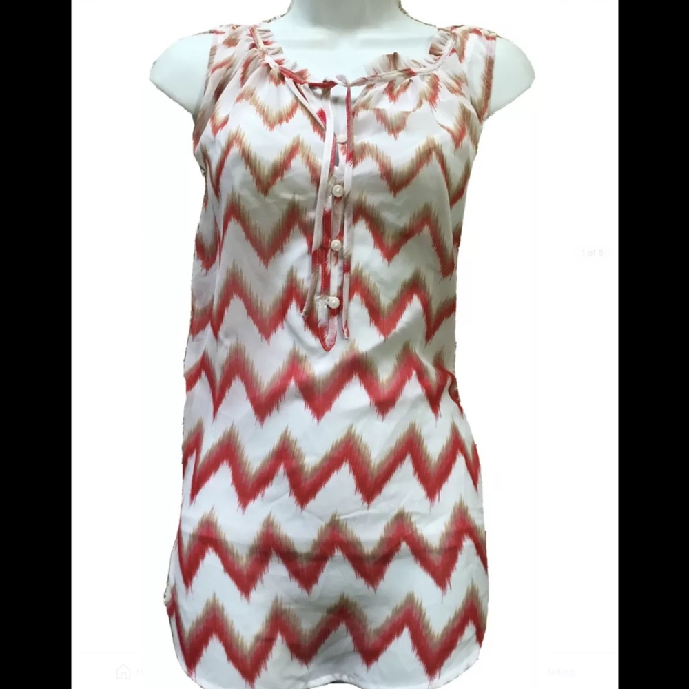 LIZ CLAIBORNE M SHEER LINED CHIFFON FALL TANK